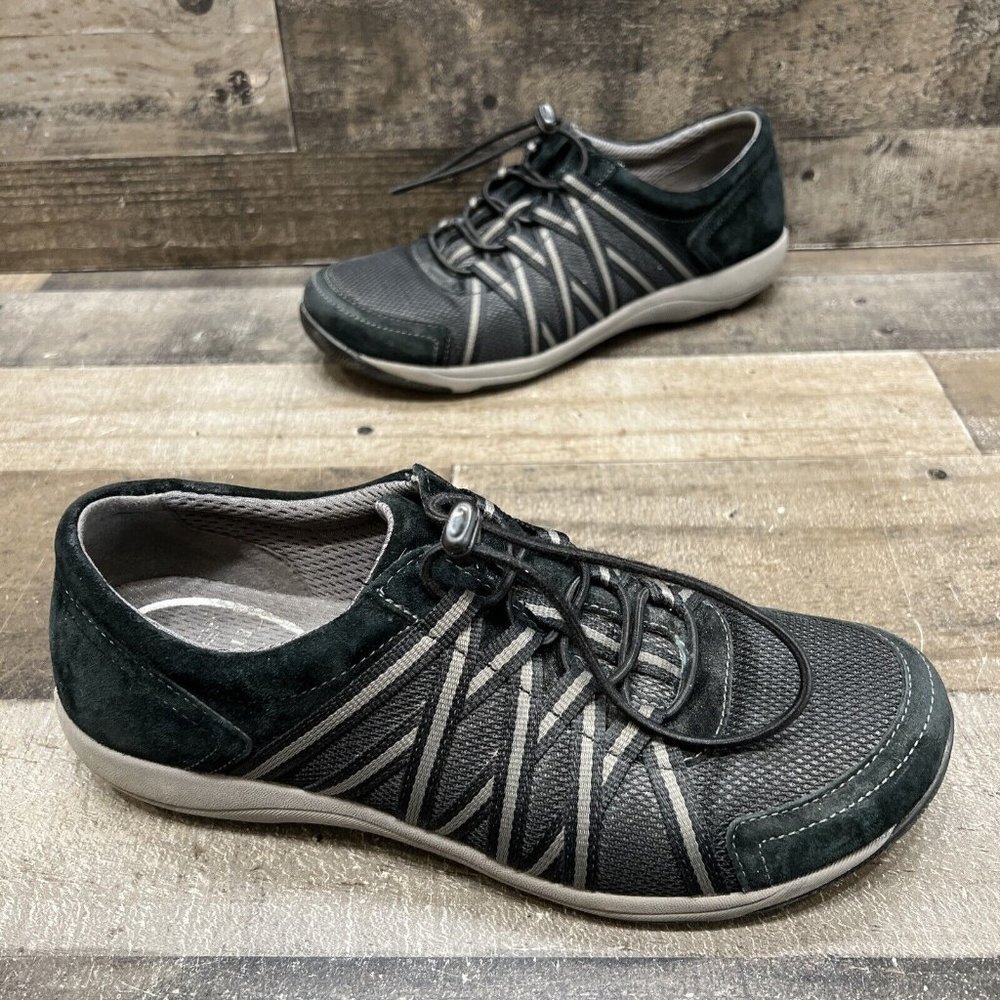 Dansko Womens Black Mesh/Suede Synch Comfort Shoes Slip On Size 40